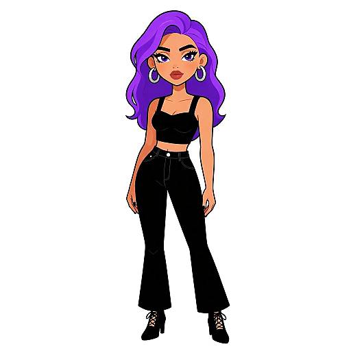 Modern Edgy Woman in Black Velvet