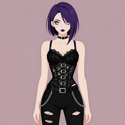 Gothic Punk Anime Woman