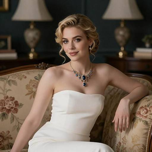 Elegant Woman in a Dark Room