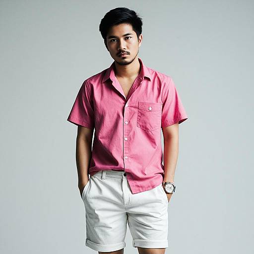 Stylish Asian Guy in Casual Outfit