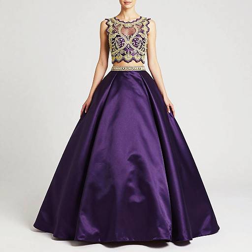 Elegant Purple Two-Piece Ball Gown