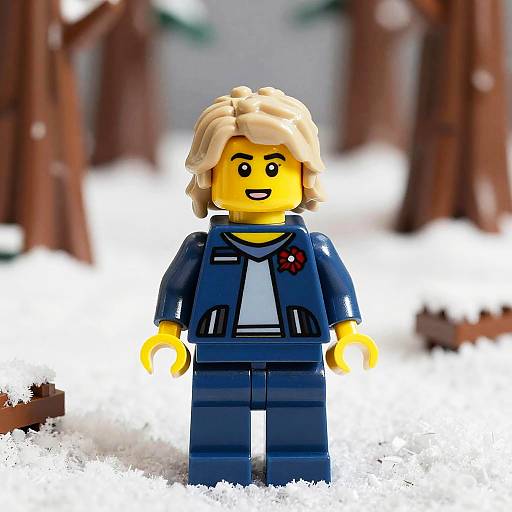 Realistic LEGO Eleven in Snowy Forest