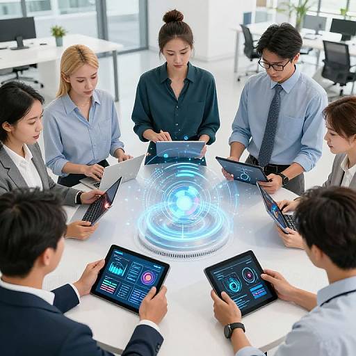 Modern Office Teamwork and Productivity