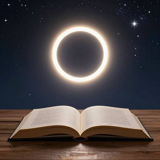 Open Book Under Mesmerizing Night Sky