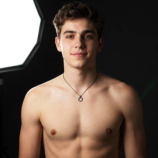 Portrait of Young Man Under Lamp Light