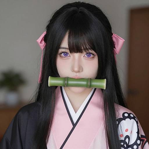 Elegant Asian Woman in Kimono Portrait