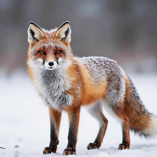 Magical Snow Fox in Winter Forest