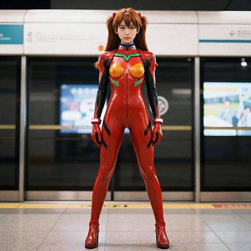 Asuka Langley in Subway Station