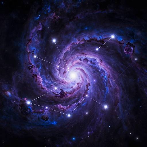 Orion Constellation with Nebula Clouds