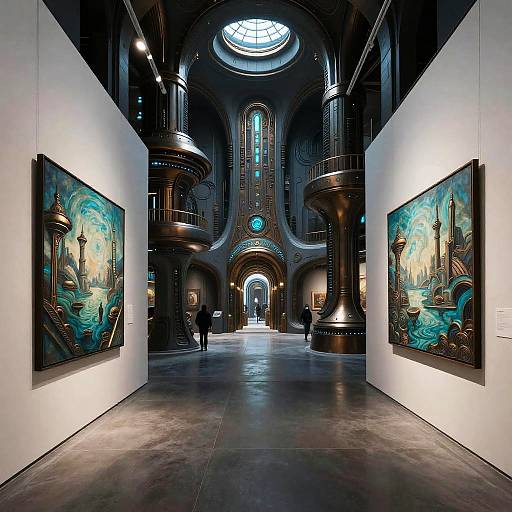 Cyberpunk Art Gallery Interior Design