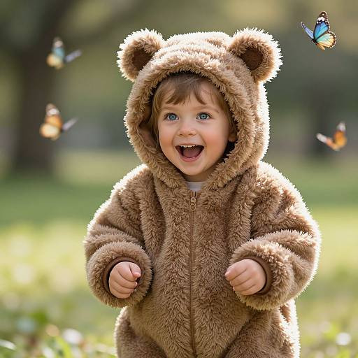 Adorable Child in Bear Costume