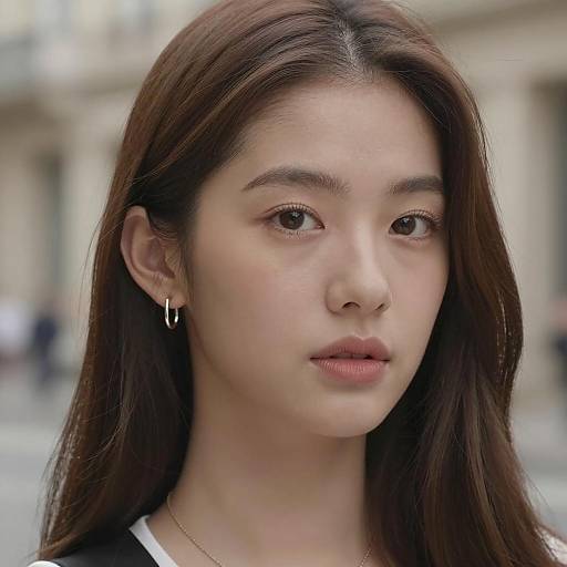 Realistic Portrait of a Jewelry Adorned Girl