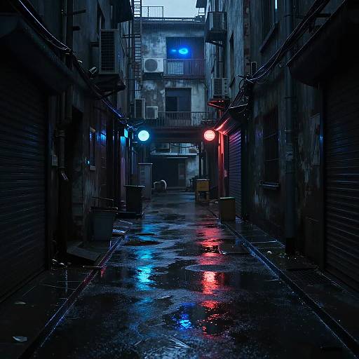 Cyberpunk Glowing Eyes in Alley