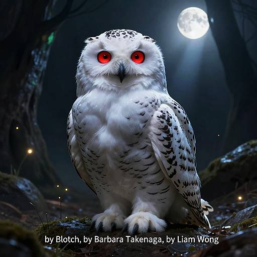 Fluffy Anthro Snowy Owl Portrait