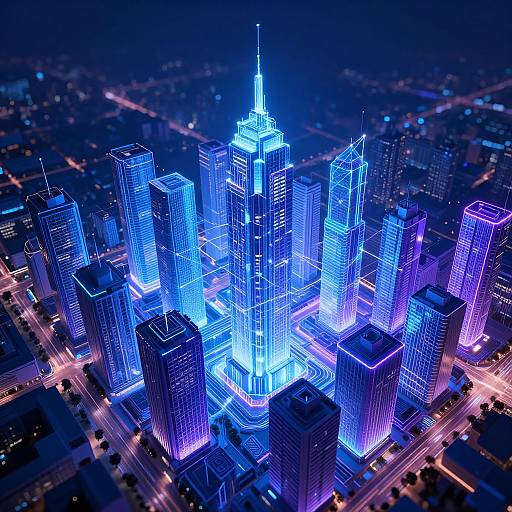 Futuristic AI-Designed Digital Cityscape