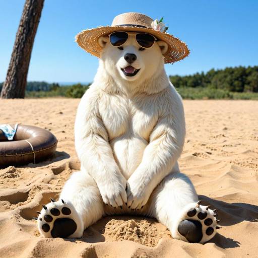 Charming Bear in a Colorful Scene