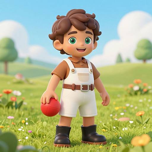 Happy Child in Sunny Meadow