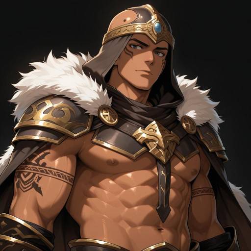 Stout Warrior with Tattoos and Armor Stout Warrior with Tattoos and Armor