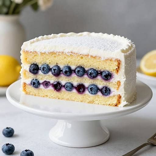 Frosted Lemon Blueberry Layer Cake