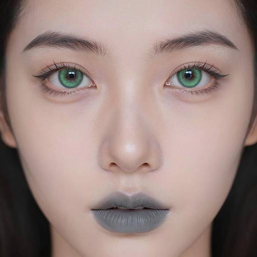 Mystical Girl with Grey Lip Makeup