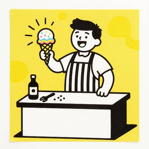 Whimsical Ice Cream Vendor Silkscreen