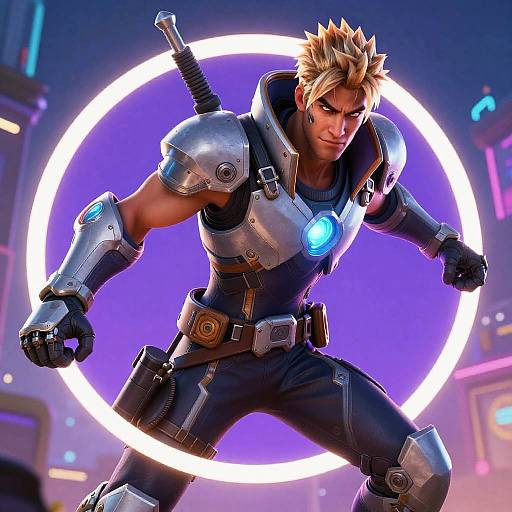 Futuristic Fortnite Warrior Portrait