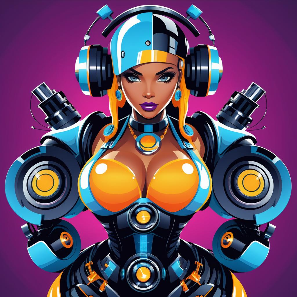 Funky Female Hip-Hop Robot Character