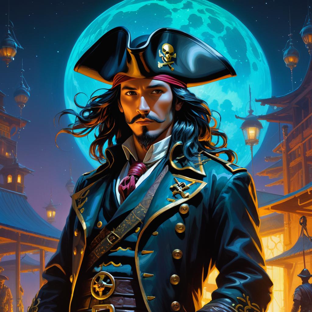 Vibrant Pirate Spirit in Aetherpunk Style