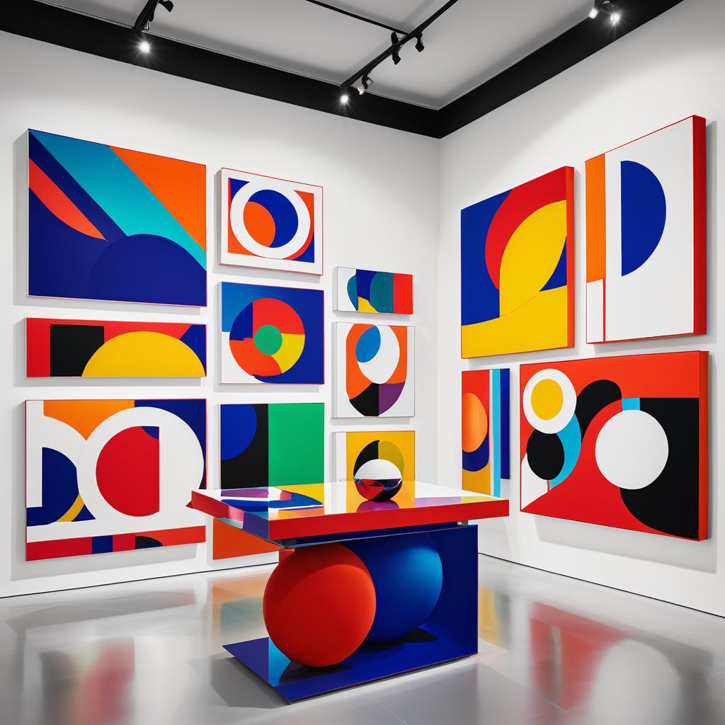 Vibrant Abstract Art in Modern Gallery