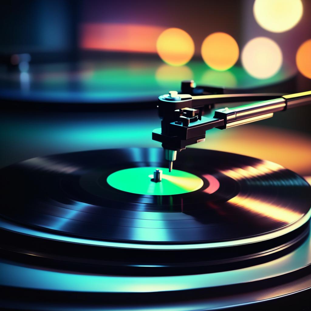 Captivating Close-Up of Spinning Vinyl