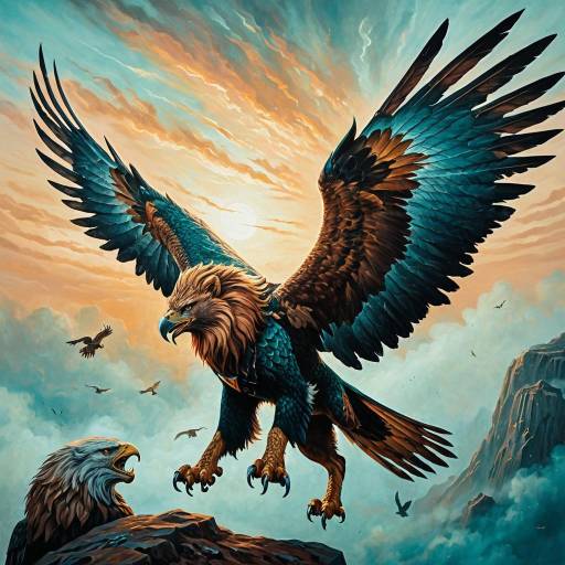 Majestic Griffon in Fantasy Oil Painting Majestic Griffon in Fantasy Oil Painting