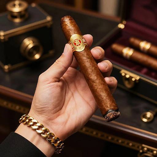 Luxury Cuban Link Cigar and Bracelet