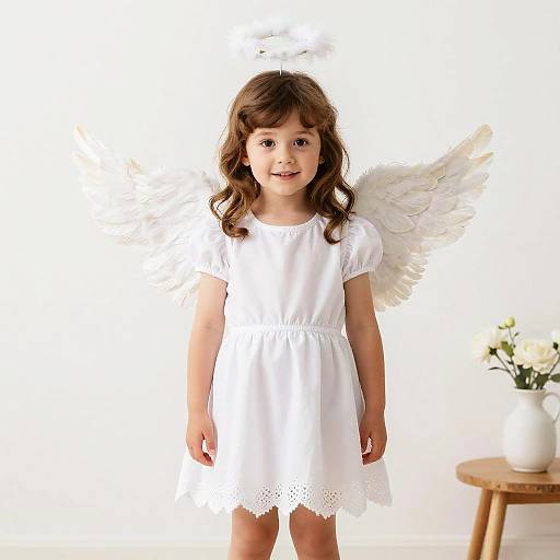 Toddler Girl in Angel Costume