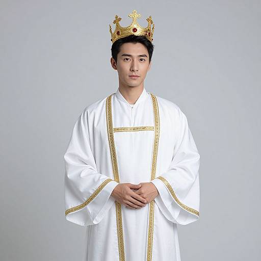 Man in King Costume and Crown