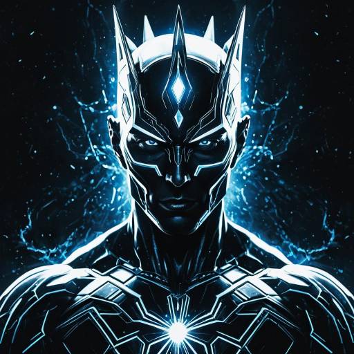 Futuristic Mystic Warrior with Glowing Crown