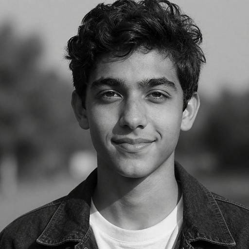 High-Contrast B&W Young Man Portrait