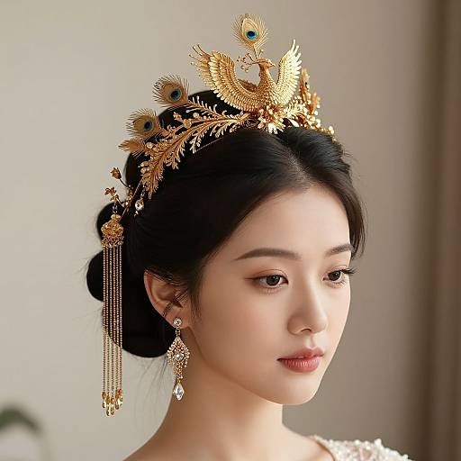 Elegant Gold Phoenix Bridal Headpieces