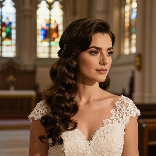 Elegant Bride Portrait in Historic Chapel