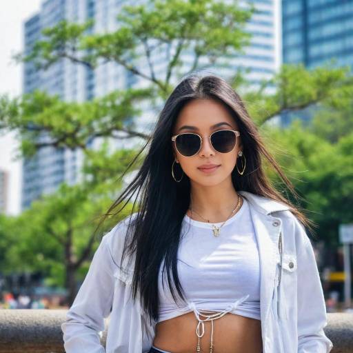 Young Woman Wearing Sunglasses in Urban Park