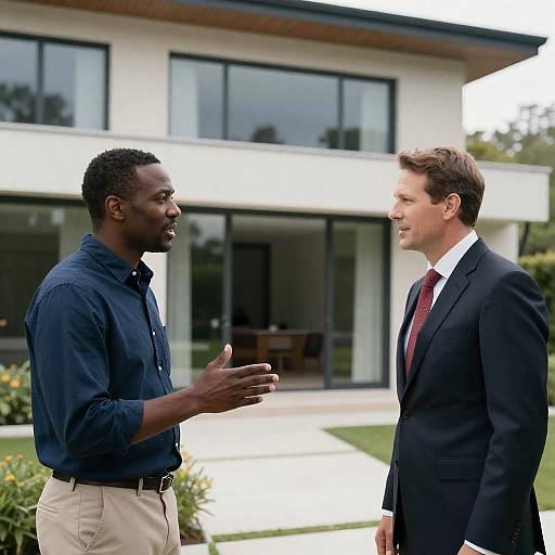Conversation Between Two Men by Modern Home