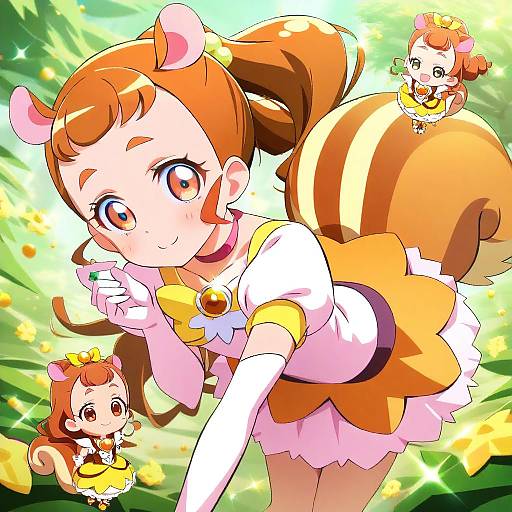 Illustration of Arisugawa himari, kirakira precure a la mode in the style of Cedar (cedar japonica)