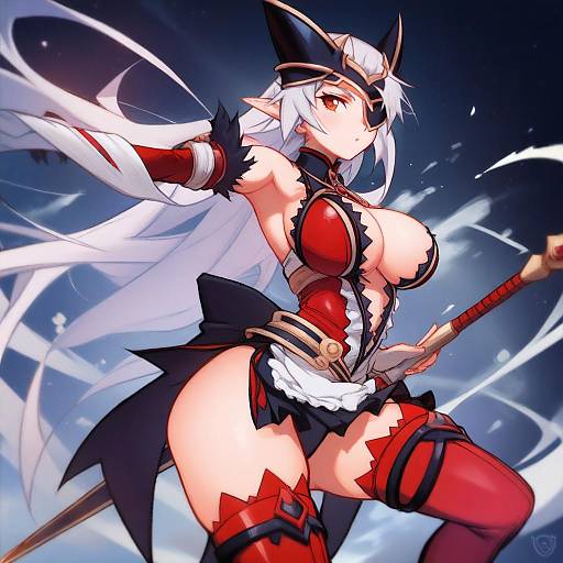 Illustration of Aldra (queen's blade), queen's blade in the style of Sorapoi