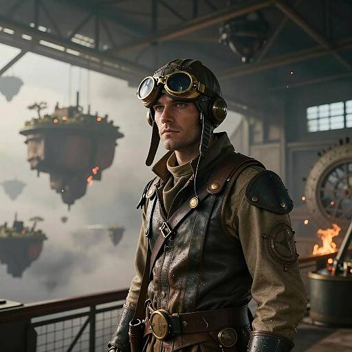 Cinematic Steampunk Aviator Portrait