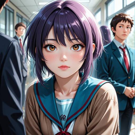 Winter High School Uniform Girl Portrait