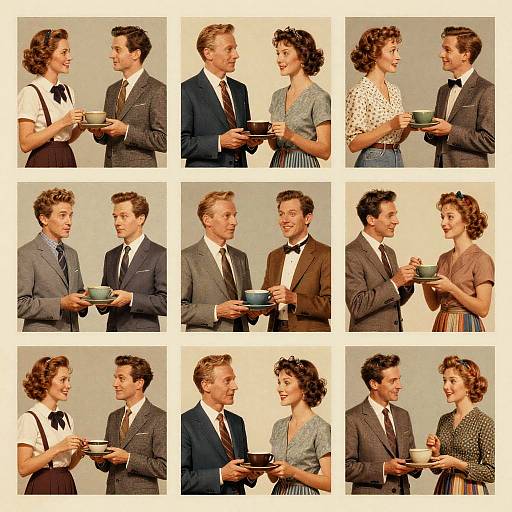 Whimsical Vintage Collage of Stereotypes