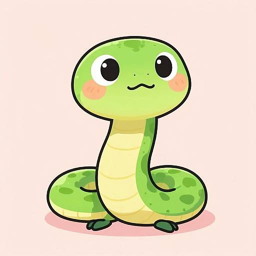 Cute Cartoon Snake with Legs