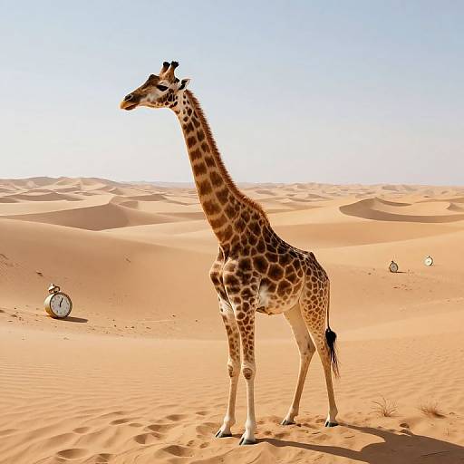 Surreal Giraffe in Dreamlike Desert