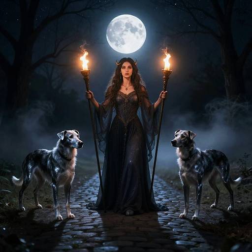 Hecate at the Moonlit Crossroads