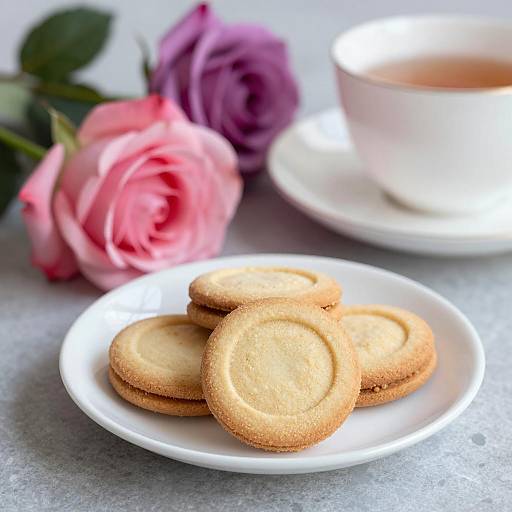 Tea Time with Cookies and Roses