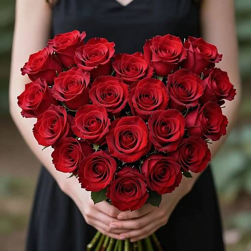 Heart-Shaped Red Rose Bouquet